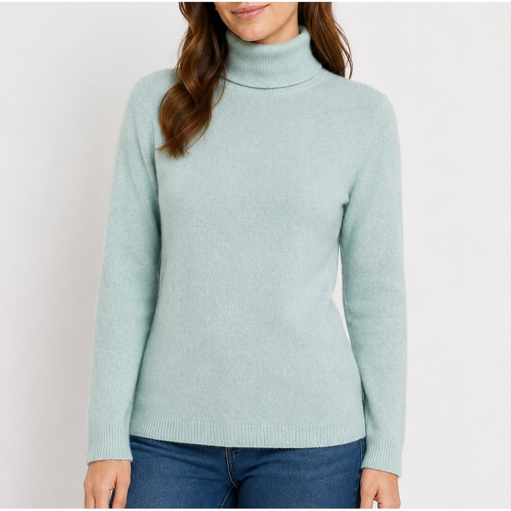 Telluride Clothing Company Turtleneck Sweater Cashmere Sage Green Medium
